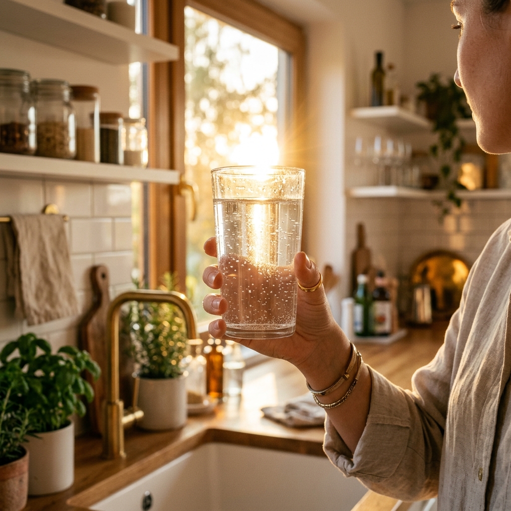 Crystal clear filtered water