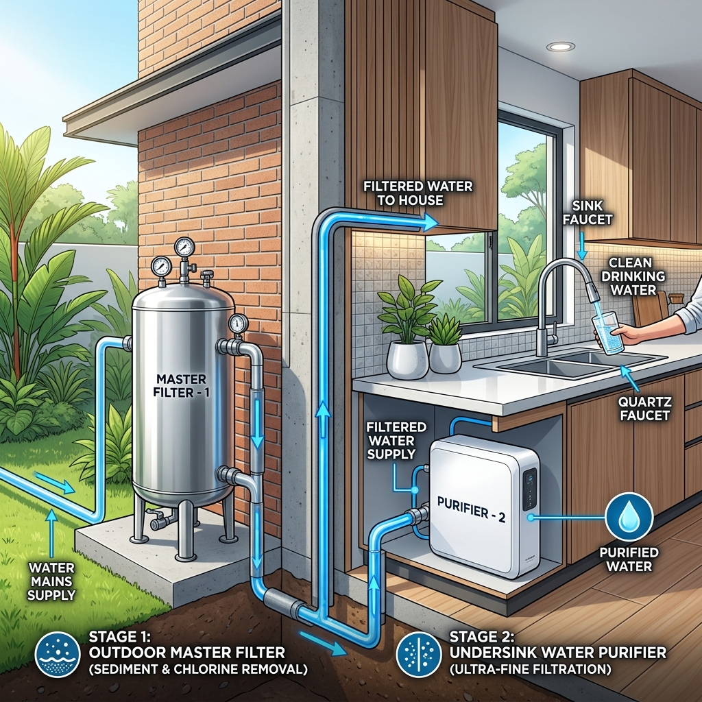Dual Barrier Water Filtration System Architecture